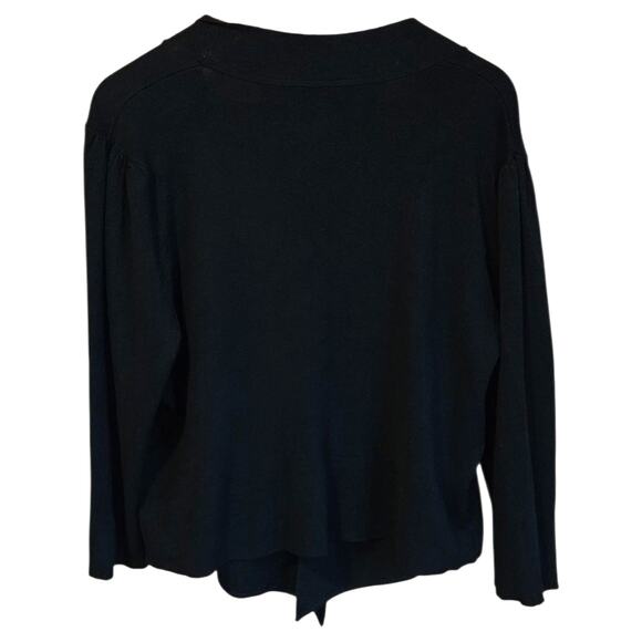 White House Black Market Women's Black Tie Front Cardigan Sweater XL - Picture 8 of 9